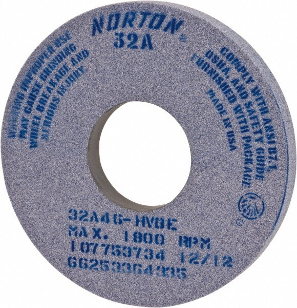 Norton 66253363970 Surface Grinding Wheel: 14" Dia, 1" Thick, 5" Hole, 46 Grit, I Hardness Image