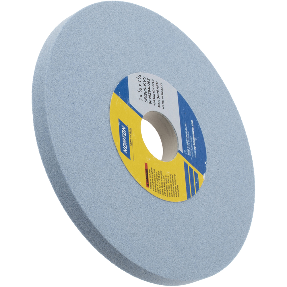 Norton Surface Grinding Wheel 7" Dia, 1/2" Thick, 11/4" Hole, 80