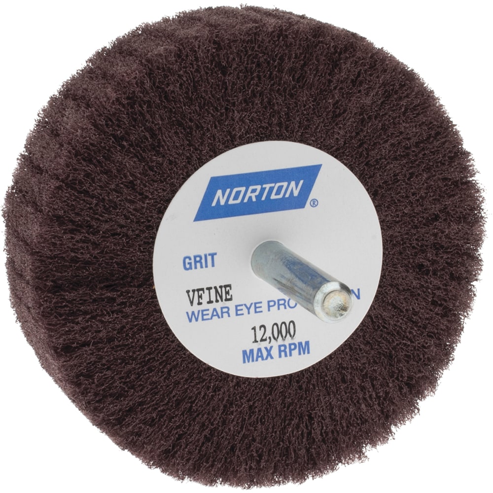 Norton 66261051719 Mounted Flap Wheel: 3" Dia, 1" Face Width, Aluminum Oxide Image