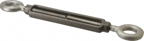 2,200 Lb Load Limit, 1/2" Thread Diam, 6" Take Up, Stainless Steel Eye & Eye Turnbuckle