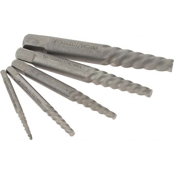 Spiral Flute Screw Extractor: 5 Pc