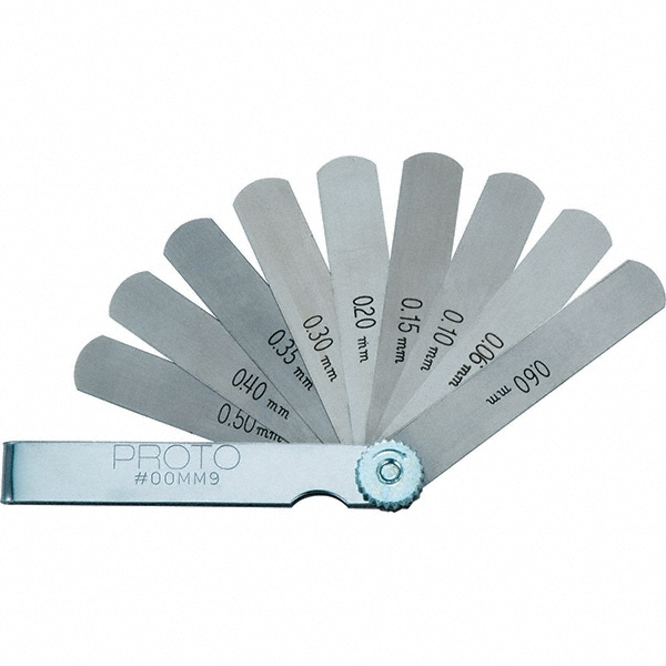 Feeler Gage Sets; Maximum Thickness (mm): 0.6000; Minimum Thickness: 0.0600; Minimum Thickness (mm): 0.0600; Number of Leaves: 9; Material: Steel; Number Of Leaves: 9; Leaf Length (Inch): 0.0435; Thicknesses Included (Decimal Inch): 0.6 in; 0.06 in; 0.4 i