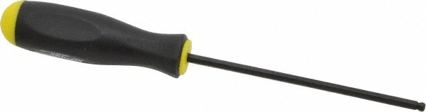 Ball End Hex Driver: 7/64" Hex, Ergonomic Molded Cushion Grip