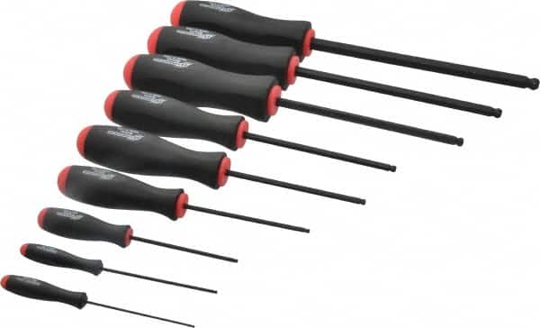 9 Piece, 1.5 to 10mm Ball End Hex Driver Set