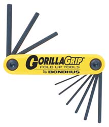 9 Piece Fold-Up Hex Key Set - Hex Range 5/64 to 1/4"