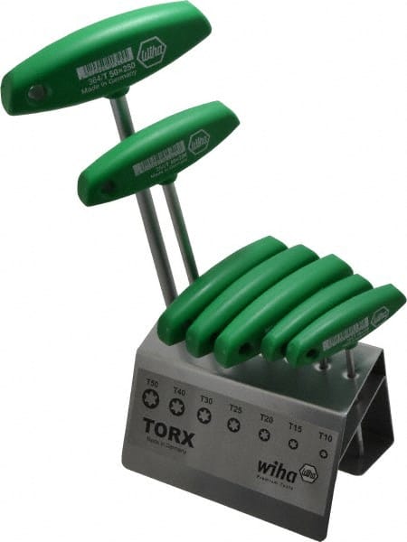 Wiha 36490 7 Piece T10 to T50 T-Handle Torx Key Set 