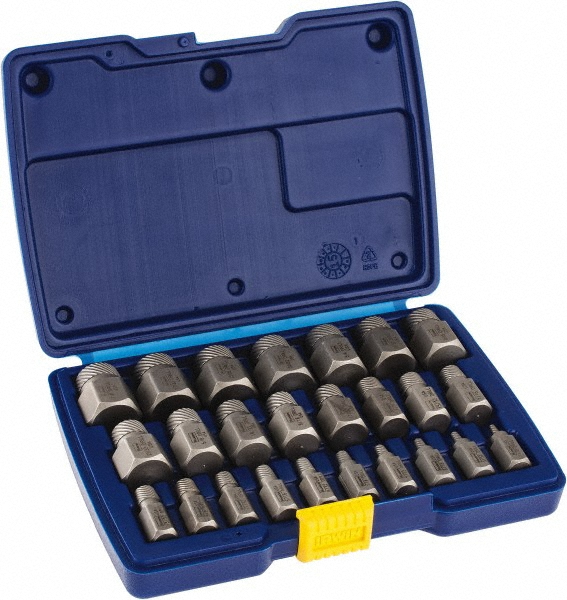 Bolt & Screw Extractor Set: Spiral Flute Screw Extractor  - Includes (1/8 to 7/8), Hex Head Multi-Spline Screw Extractors: #1 to #6, Fits 1/2", 1/4", 11/32", 13/32", 15/32", 17/32", 19/32", 21/32" Screws