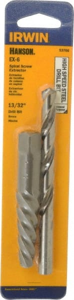 Irwin 53706 Spiral Flute Screw Extractor & Drill: 2 Pc 
