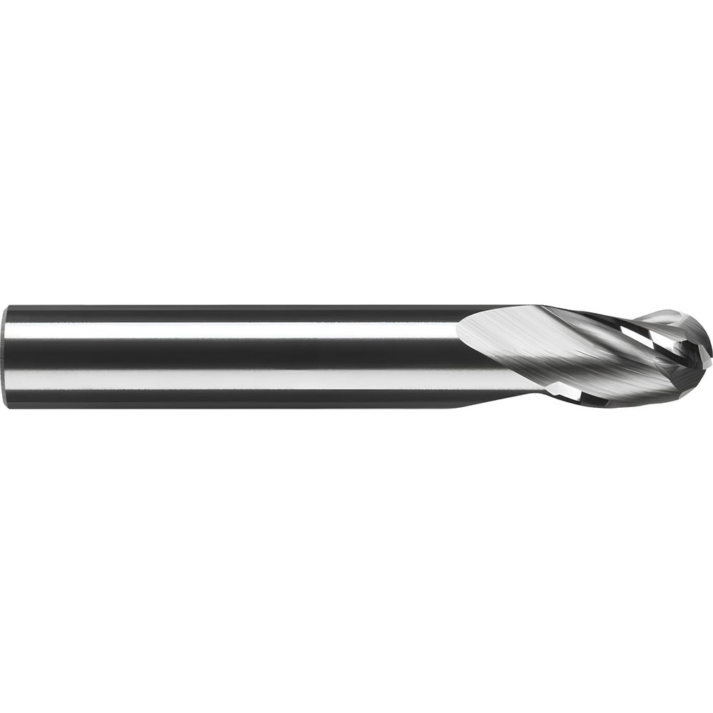 Ball End Mill: 0.75" Dia, 1" LOC, 3 Flute, Solid Carbide