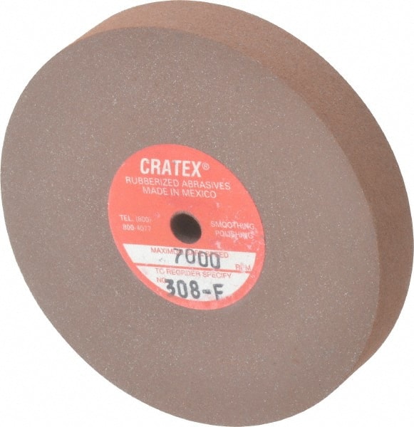 Cratex 308 F Surface Grinding Wheel: 3" Dia, 1/2" Thick, 1/4" Hole 