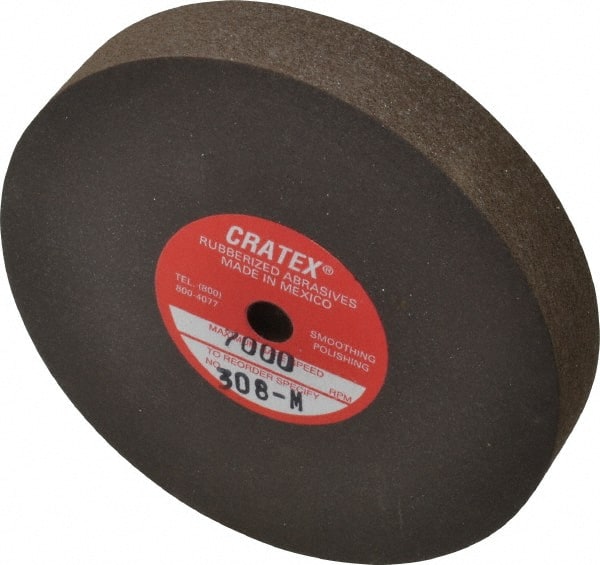 Cratex 308 M Surface Grinding Wheel: 3" Dia, 1/2" Thick, 1/4" Hole 