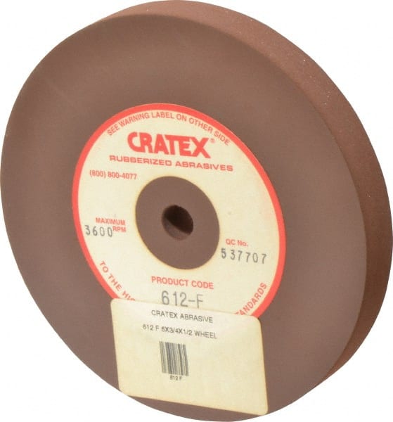 Cratex 612 F Surface Grinding Wheel: 6" Dia, 3/4" Thick, 1/2" Hole 