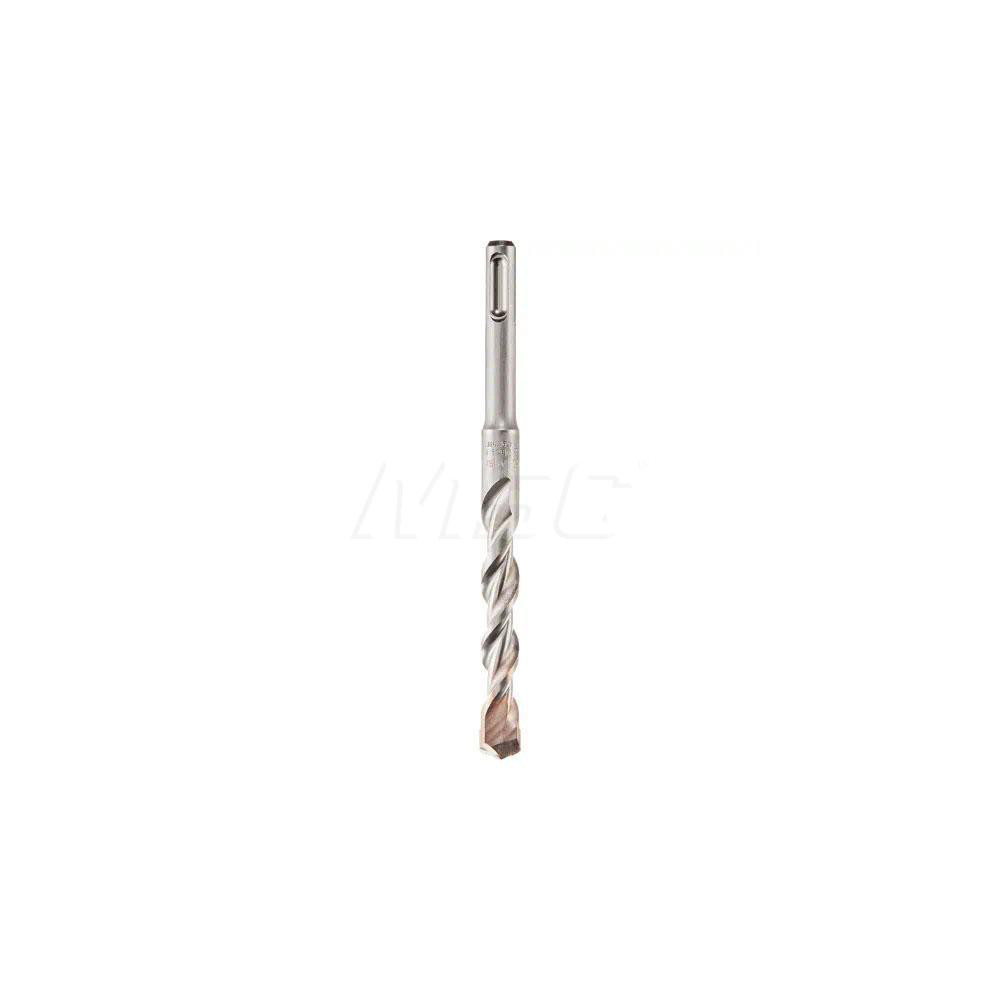 1/2" Dia, SDS-Plus Shank, Carbide-Tipped Rotary & Hammer Drill Bit - 4" Usable Length, 6" OAL, 2 Flutes, Chisel Point
