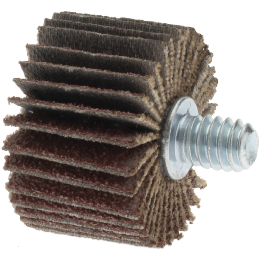 Norton Mounted Flap Wheel 1" Dia, 5/8" Face Width, 60 Grit, Aluminum