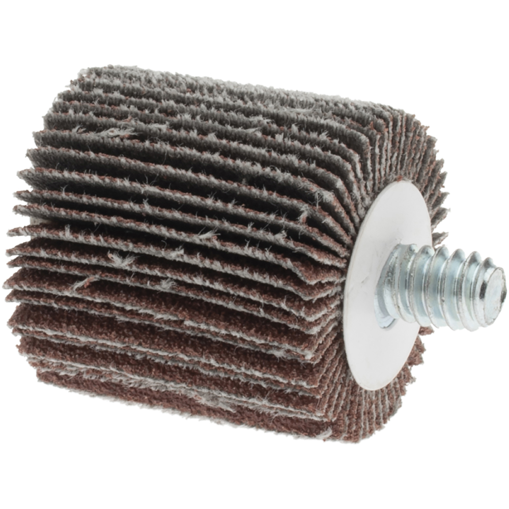 Norton Mounted Flap Wheel 1" Dia, 1" Face Width, 80 Grit, Aluminum