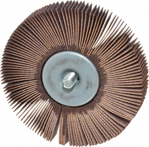 Norton Mounted Flap Wheel 3" Dia, 1/2" Face Width, 120 Grit