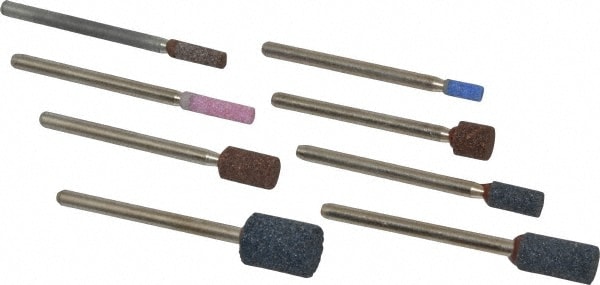 8 Piece Aluminum Oxide Vitrified Mounted Stone Abrasive Point Set