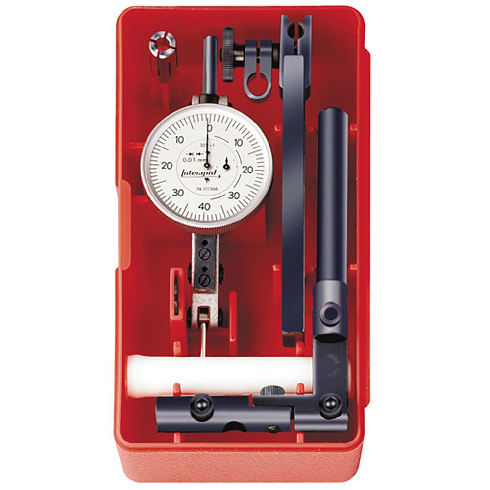 Test Indicator Kit: 6 Pc, 0.05 to 0.06" Measuring Range, 0-15-0 Dial Reading