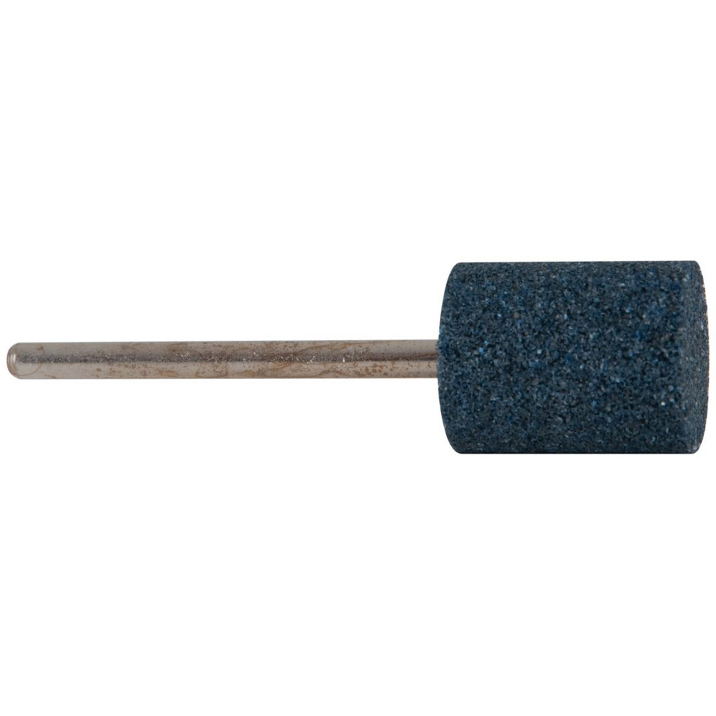 Made in USA | Grier Abrasives Mounted Point: 3/4" Thick, 1/8" Shank Dia, W195, 60 Grit, Medium - Blue, Aluminum Oxide, 1-1/2" Shank Length