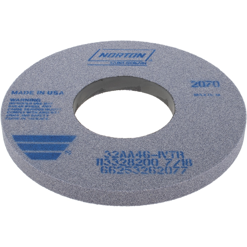 Norton 66253262077 Surface Grinding Wheel: 12" Dia, 1" Thick, 5" Hole, 46 Grit, I Hardness Image