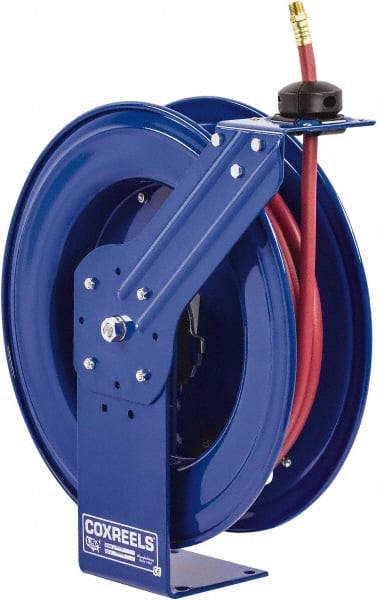 PRO-SOURCE - Hose Reel with Hose: 3/8 ID Hose x 75', Spring Retractable