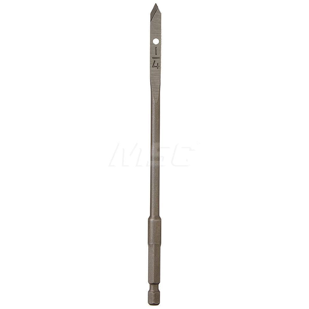 1/4", 3/16" Straight Shank, Bright Finish, Carbon Steel, Spade Blade Drill Bit