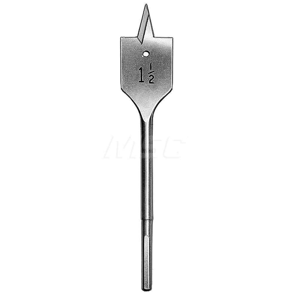 1-1/2", 1/4" Straight Shank, Bright Finish, Carbon Steel, Spade Blade Drill Bit