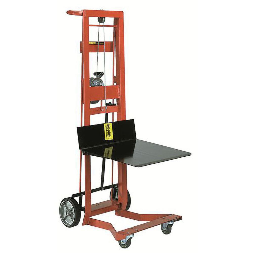 750 Lb Capacity, 54" Lift Height, Winch Platform Base Manually Operated Lift