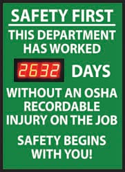 Nmc - Safety First - This Department Has Worked     Days Without An 