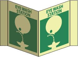 First Aid Sign: Rectangle, "Eye Wash Station"