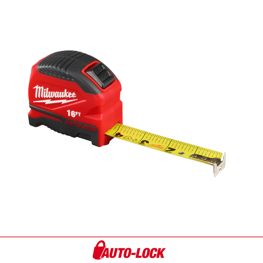 16' Auto-Lock Tape Measure - 12’ Reach, 9’ Standout