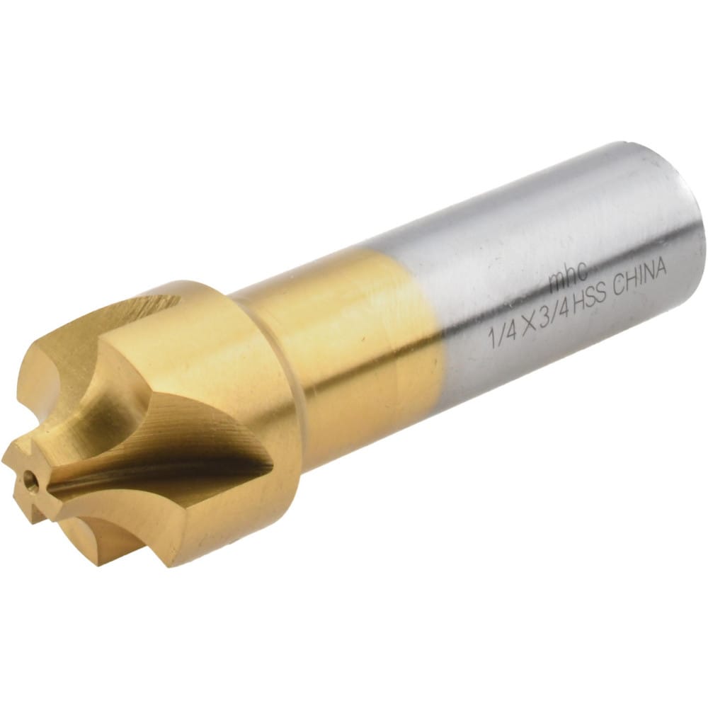 Corner Rounding End Mill: 1/4" Radius, 1" Dia, 4 Flutes, High Speed Steel