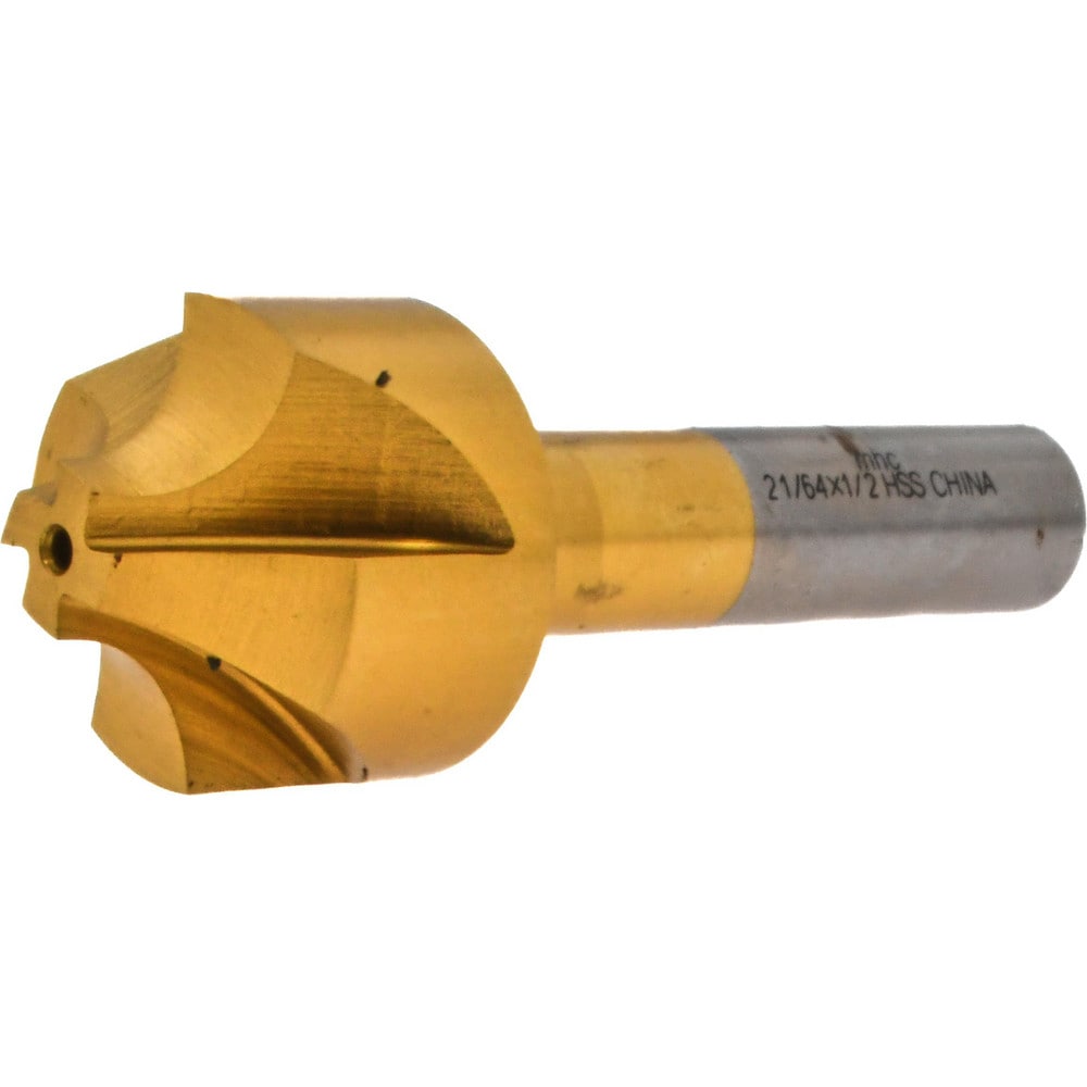 Corner Rounding End Mill: 21/64" Radius, 1-1/8" Dia, 4 Flutes, High Speed Steel