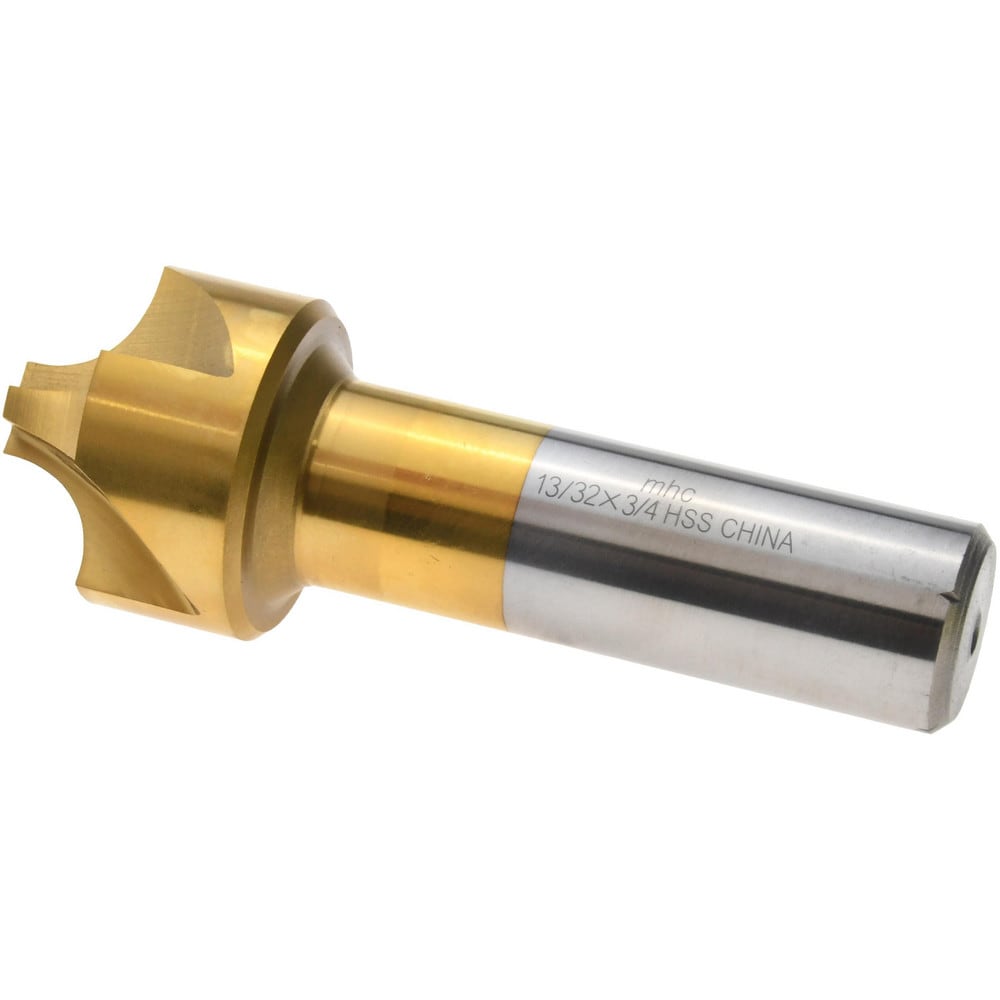 Corner Rounding End Mill: 13/32" Radius, 1-1/4" Dia, 4 Flutes, High Speed Steel