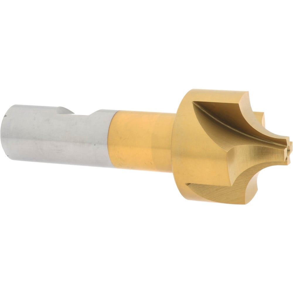 Corner Rounding End Mill: 7/16" Radius, 1-3/8" Dia, 4 Flutes, High Speed Steel