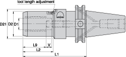 Hydraulic Tool Chuck: CAT50 Taper Shank, 1" Hole - 4-5/8" Projection, 1-31/32" Nose Dia, 15000 RPM, Through Coolant