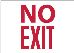 Safety Signs: Sign Type: Exit - Vinyl, Adhesive-Backed, 10" High, 14" Wide