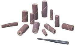 Straight Cartridge Roll: 1/2" Dia, 240 Grit, Aluminum Oxide