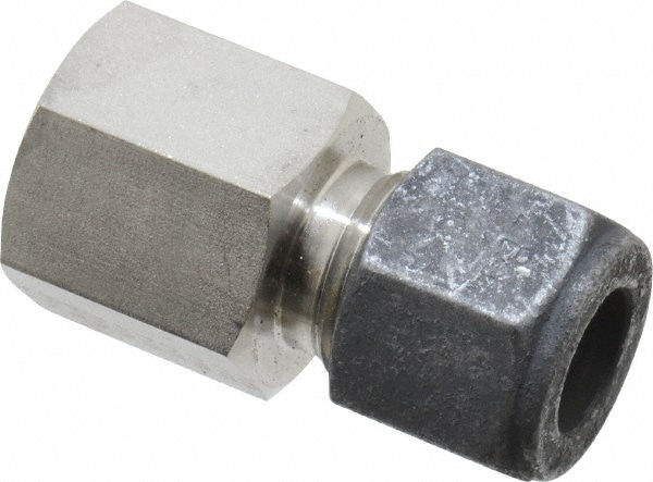 Parker 6-4 GBZ-SS Compression Tube Connector: 1/4" Thread, Compression x FNPT Image