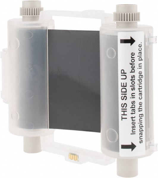 Ribbon Cartridge: 4-1/16" Wide, 200' Long, Black, Vinyl - Use with Globalmark Industrial Labeling System