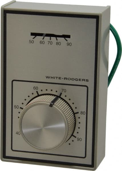 White-Rodgers 01A10 651S1 40 to 90°F, 1 Heat, 1 Cool, Light-Duty Line Voltage Thermostat 