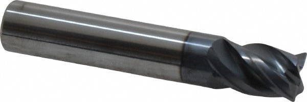 SGS 36515 Corner Radius End Mill: 7/16" Dia, 5/8" LOC, 0.015 to 0.02" Radius, 4 Flutes, Solid Carbide 