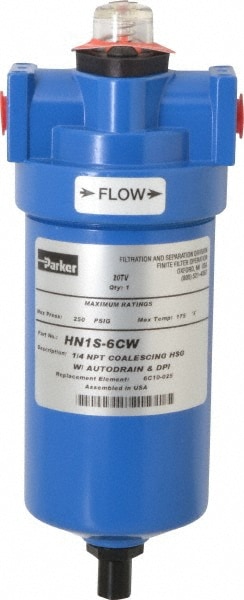 Coalescing Compressed Air Filter: 1/4" NPT Port