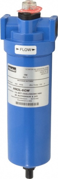 Coalescing Compressed Air Filter: 1/2" NPT Port