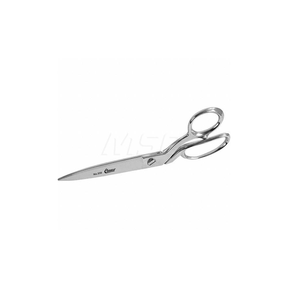 Clauss Shears: 10" OAL, 4" LOC, Forged Steel Blades - All Purpose, Cutting, Cutting Fabrics, Fabric/Textile, General Purpose & Leather, Forged Steel