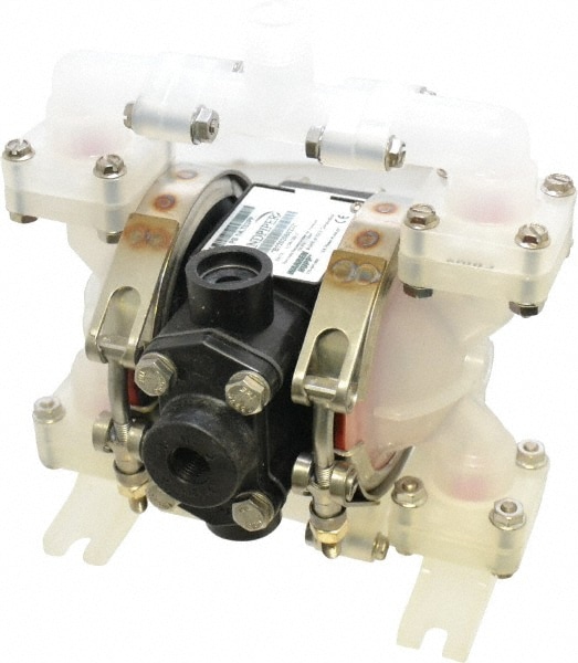 Air Operated Diaphragm Pump: 1/4" NPT, Polypropylene Housing