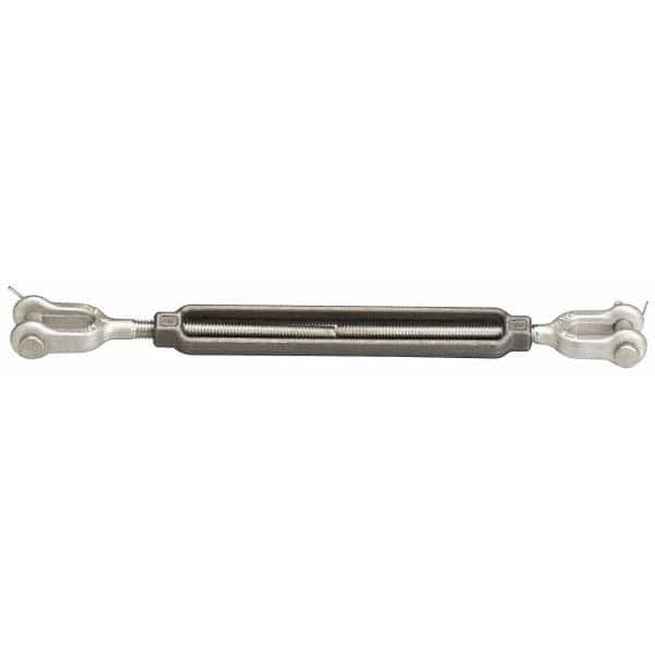 5,200 Lb Load Limit, 3/4" Thread Diam, 6" Take Up, Stainless Steel Jaw & Jaw Turnbuckle