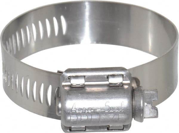 Worm Gear Clamp: SAE 24, 1-1/16 to 2" Dia, Stainless Steel Band