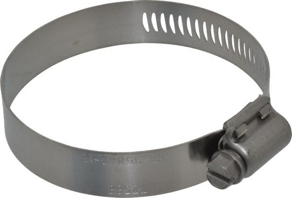 Worm Gear Clamp: SAE 36, 1-13/16 to 2-3/4" Dia, Stainless Steel Band