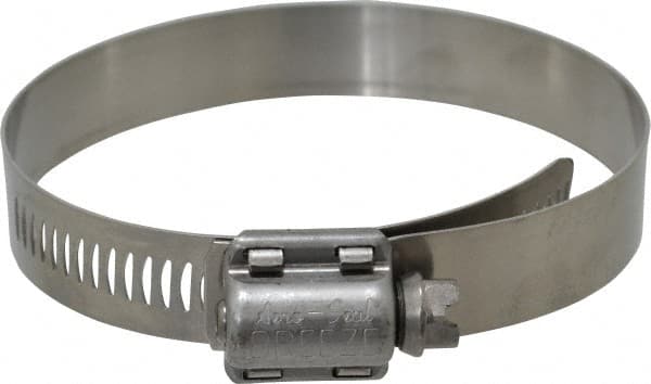 Worm Gear Clamp: SAE 48, 2-9/16 to 3-1/2" Dia, Stainless Steel Band
